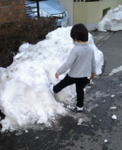 雪で遊ぶ